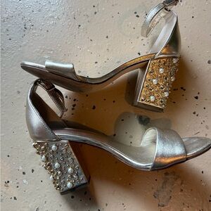 Lilly Pulitzer Gold Heeled Sandals